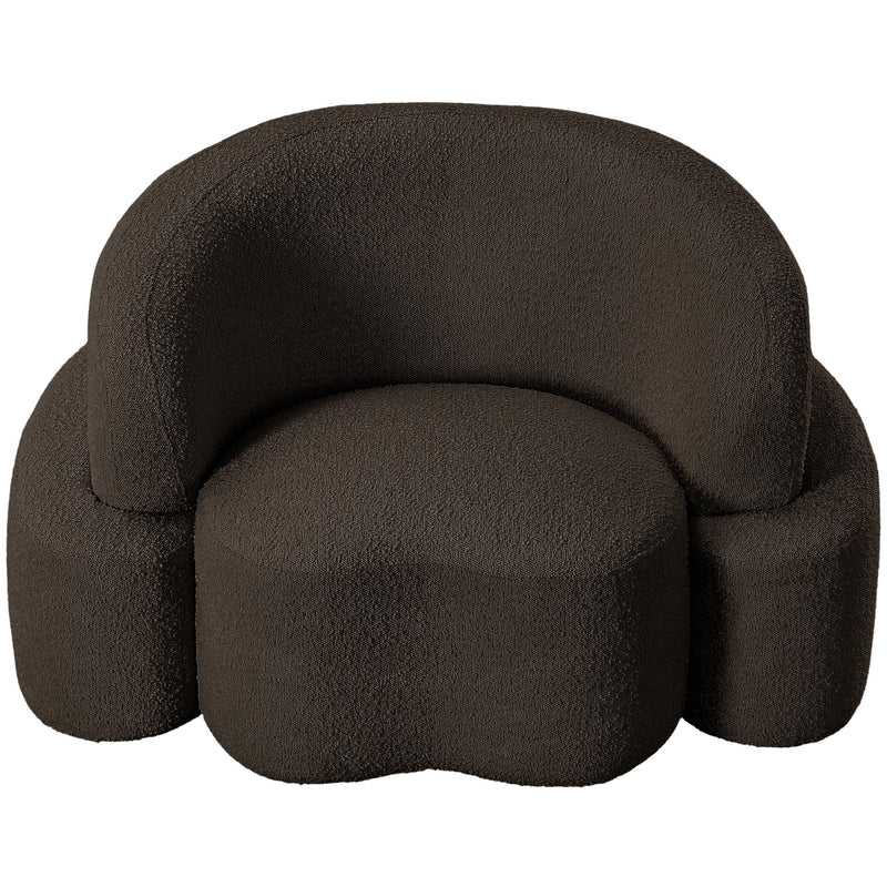 Meridian Principessa Brown Boucle Fabric Chair IMAGE 5