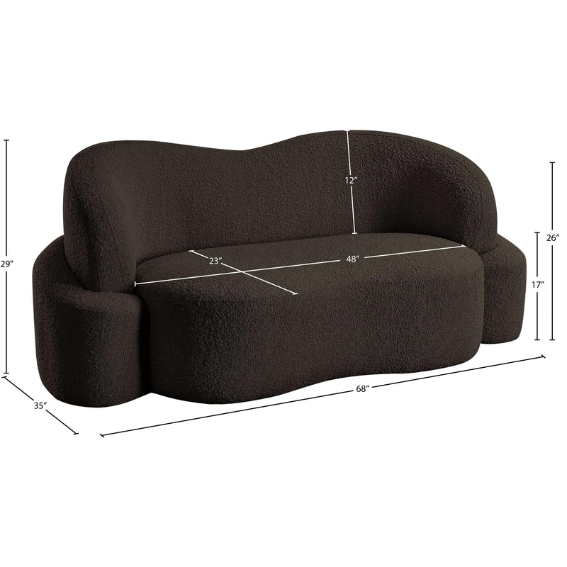 Meridian Principessa Brown Boucle Fabric Loveseat IMAGE 17
