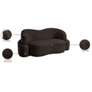 Meridian Principessa Brown Boucle Fabric Loveseat IMAGE 18