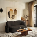 Meridian Principessa Brown Boucle Fabric Loveseat IMAGE 2