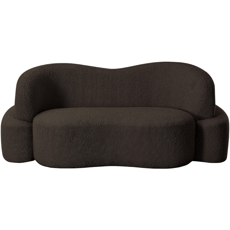 Meridian Principessa Brown Boucle Fabric Loveseat IMAGE 4