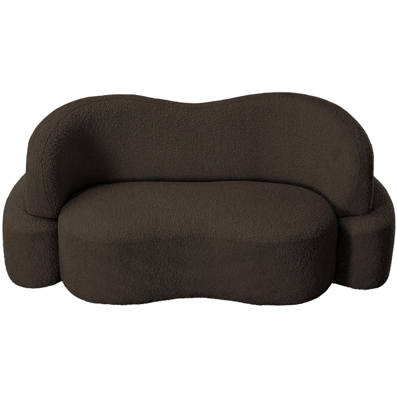 Meridian Principessa Brown Boucle Fabric Loveseat IMAGE 5