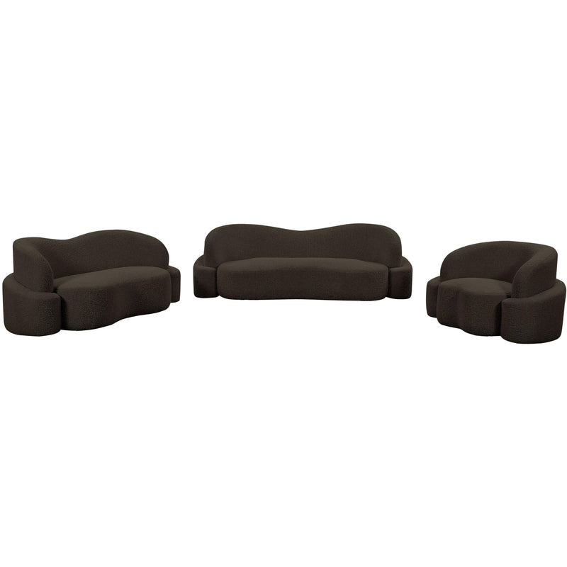 Meridian Principessa Brown Boucle Fabric Sofa IMAGE 14