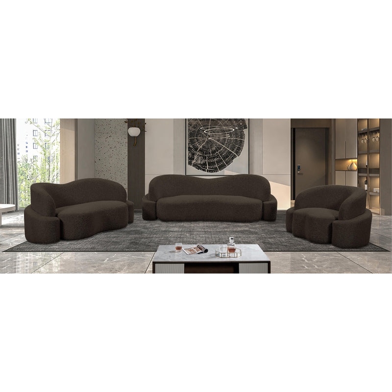 Meridian Principessa Brown Boucle Fabric Sofa IMAGE 15