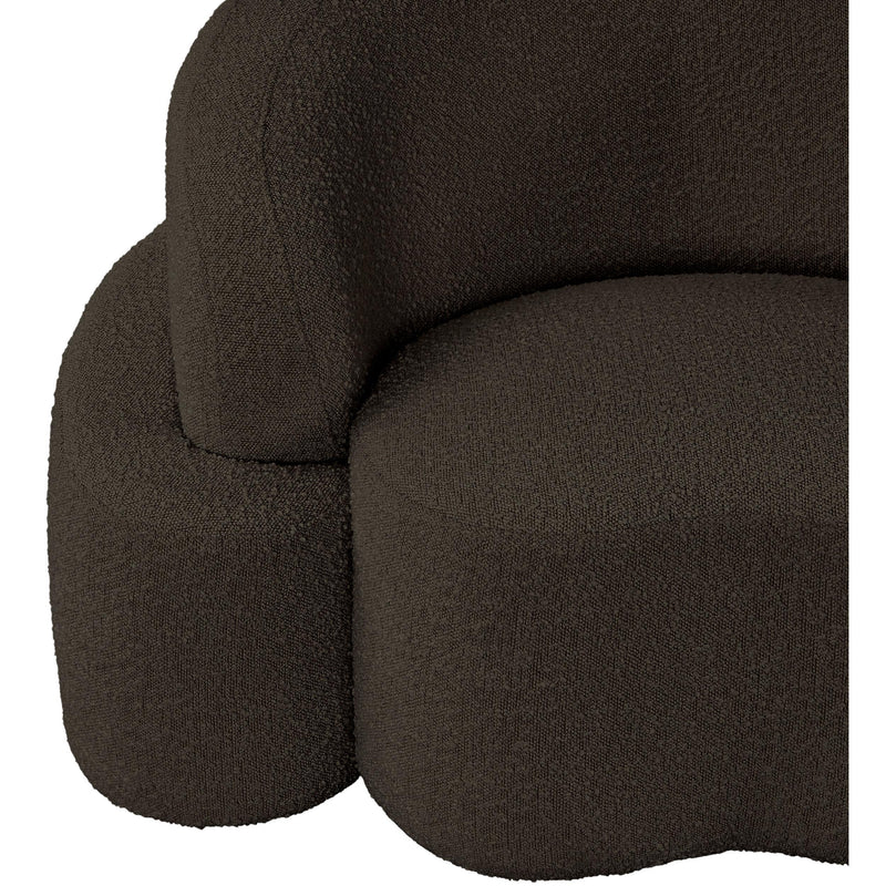 Meridian Principessa Brown Boucle Fabric Sofa IMAGE 8
