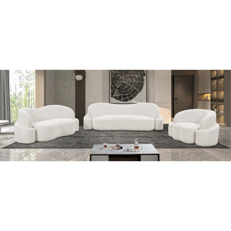 Meridian Principessa Cream Boucle Fabric Chair IMAGE 15