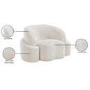 Meridian Principessa Cream Boucle Fabric Chair IMAGE 18
