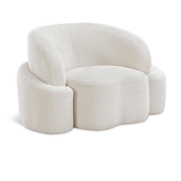 Meridian Principessa Cream Boucle Fabric Chair IMAGE 1