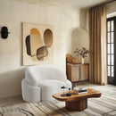 Meridian Principessa Cream Boucle Fabric Chair IMAGE 2