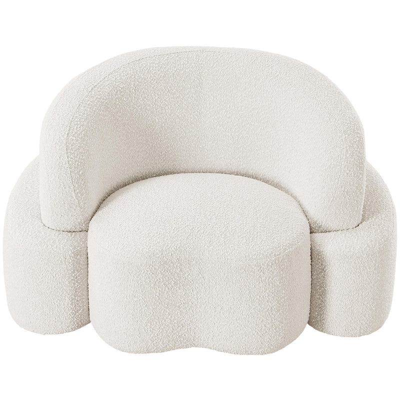Meridian Principessa Cream Boucle Fabric Chair IMAGE 5