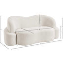 Meridian Principessa Cream Boucle Fabric Loveseat IMAGE 17