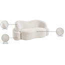 Meridian Principessa Cream Boucle Fabric Loveseat IMAGE 18