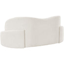 Meridian Principessa Cream Boucle Fabric Loveseat IMAGE 6