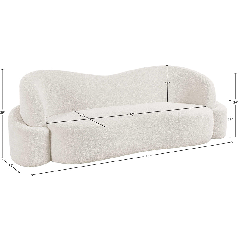 Meridian Principessa Cream Boucle Fabric Sofa IMAGE 17