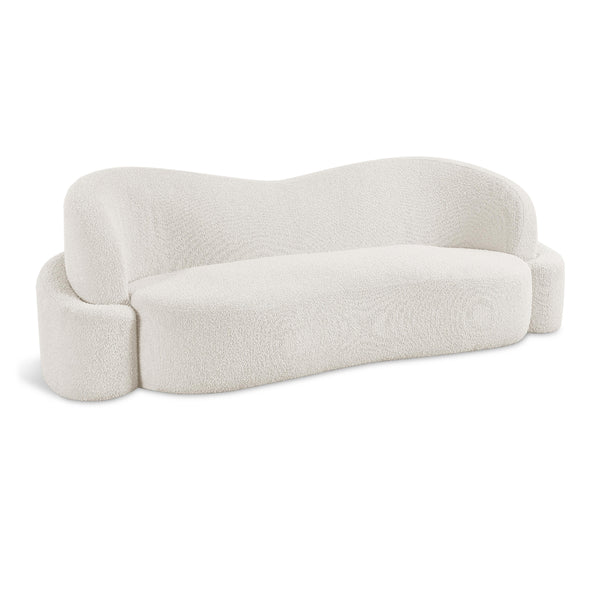 Meridian Principessa Cream Boucle Fabric Sofa IMAGE 1