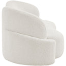 Meridian Principessa Cream Boucle Fabric Sofa IMAGE 7