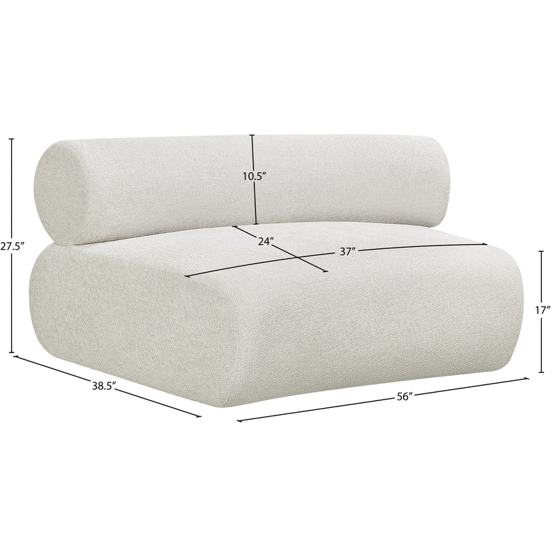 Meridian Bale Cream Chenille Fabric Modular Chair IMAGE 10