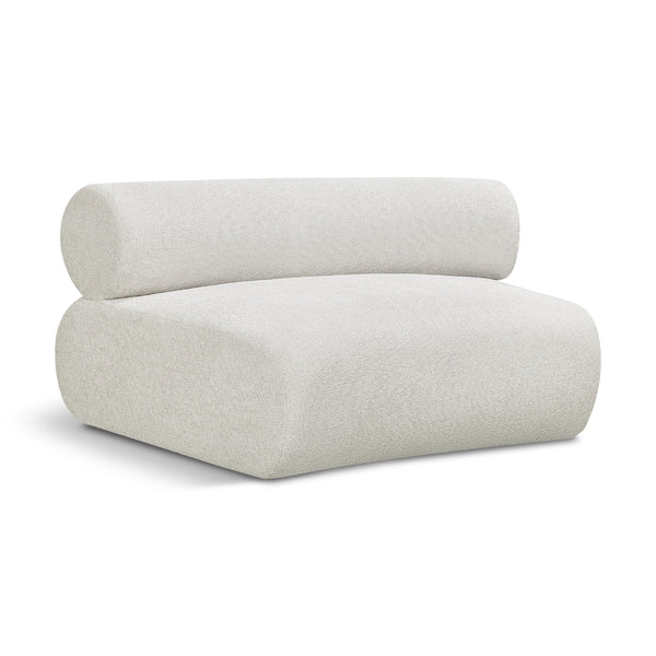 Meridian Bale Cream Chenille Fabric Modular Chair IMAGE 1