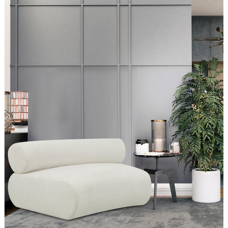 Meridian Bale Cream Chenille Fabric Modular Chair IMAGE 2