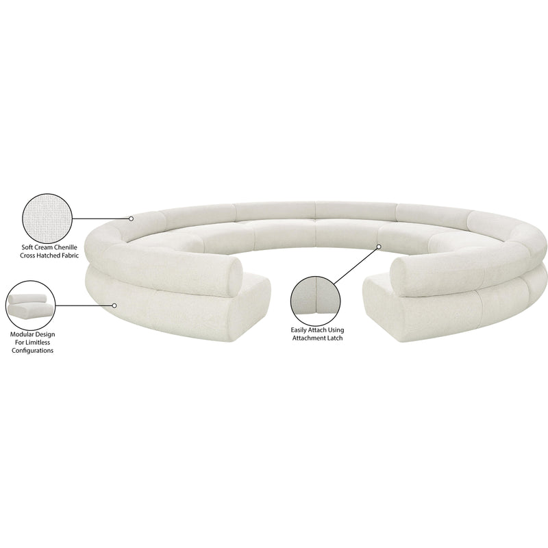 Meridian Bale Cream Chenille Fabric Modular Sofa IMAGE 13