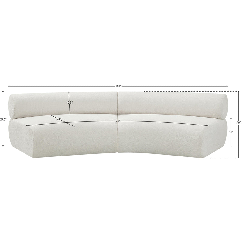Meridian Bale Cream Chenille Fabric Modular Sofa IMAGE 11