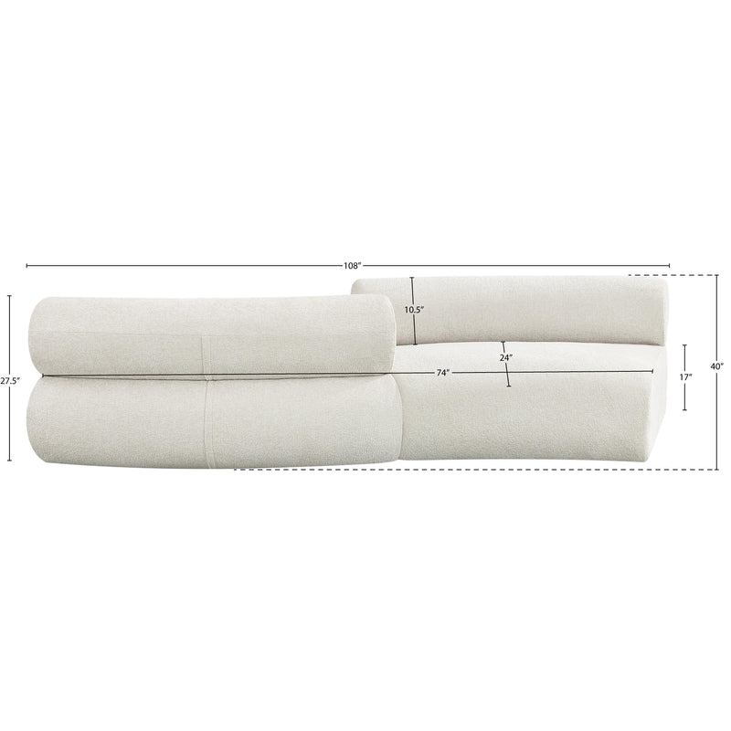 Meridian Bale Cream Chenille Fabric Modular Sofa IMAGE 9
