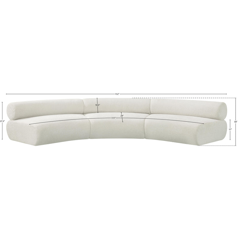 Meridian Bale Cream Chenille Fabric Modular Sofa IMAGE 12