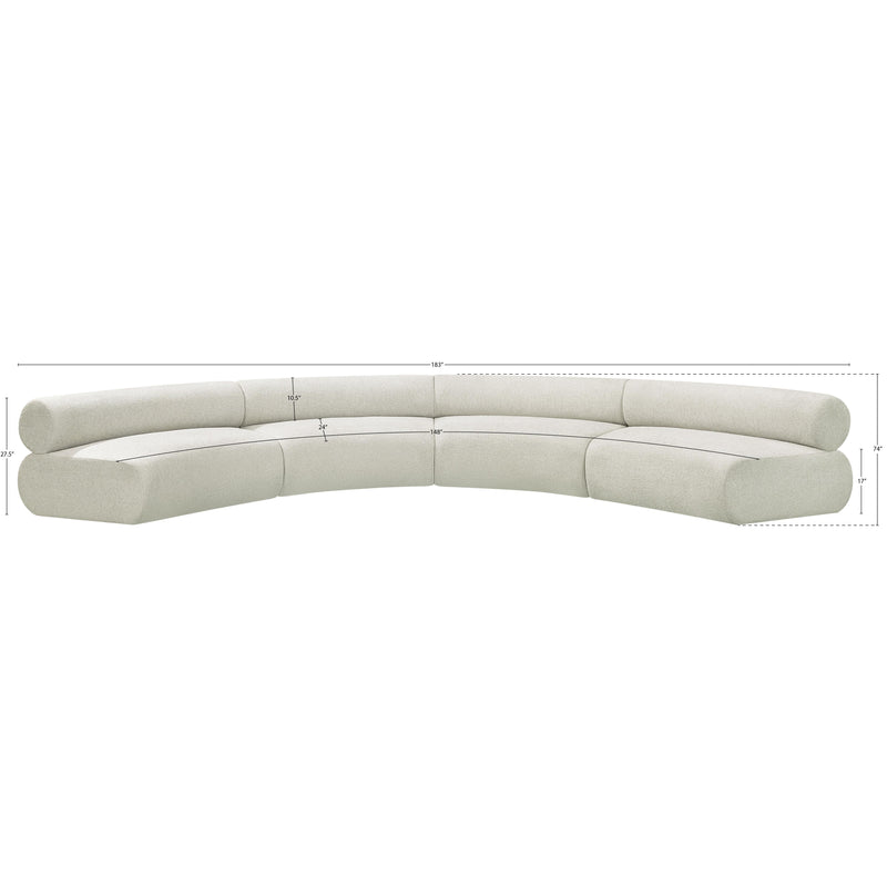 Meridian Bale Cream Chenille Fabric Modular Sofa IMAGE 11