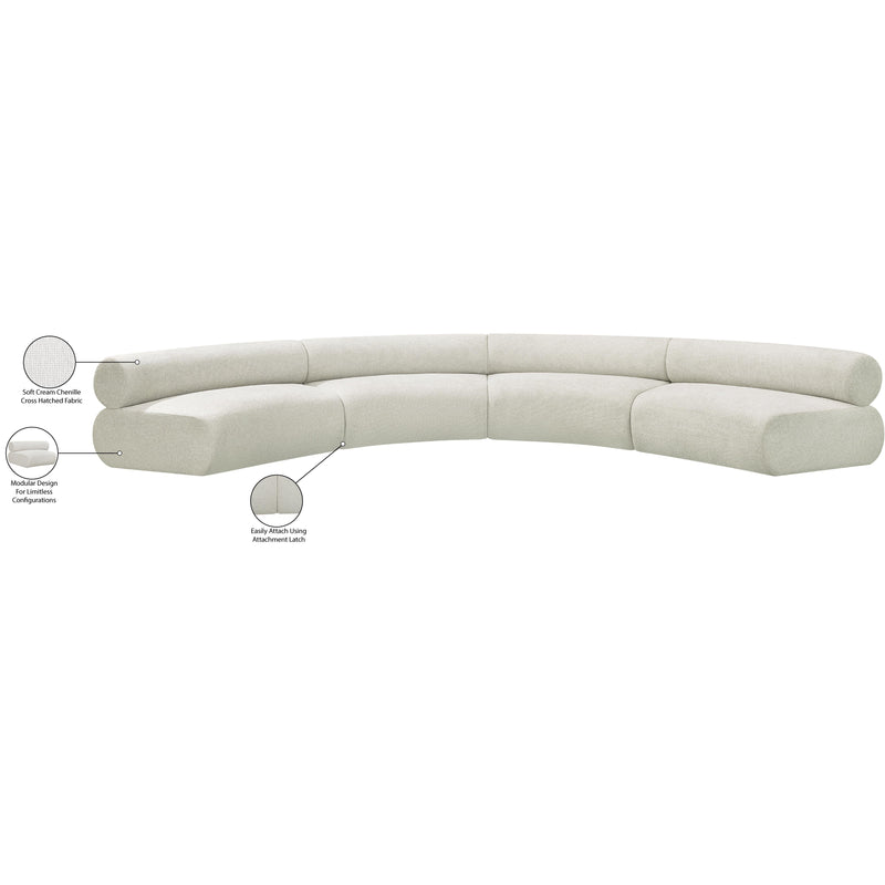 Meridian Bale Cream Chenille Fabric Modular Sofa IMAGE 12