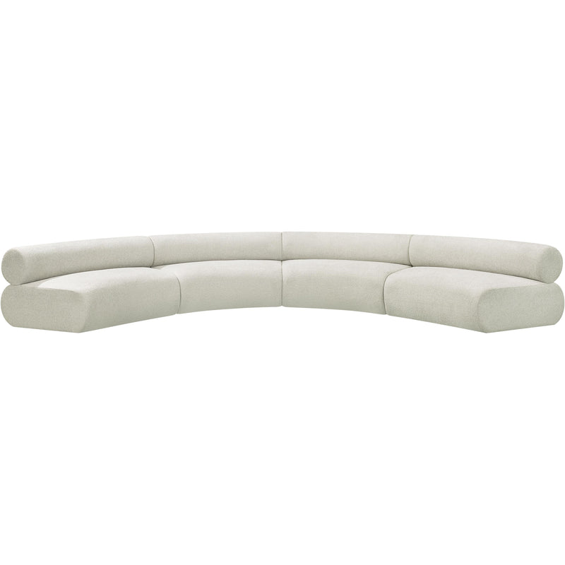 Meridian Bale Cream Chenille Fabric Modular Sofa IMAGE 4