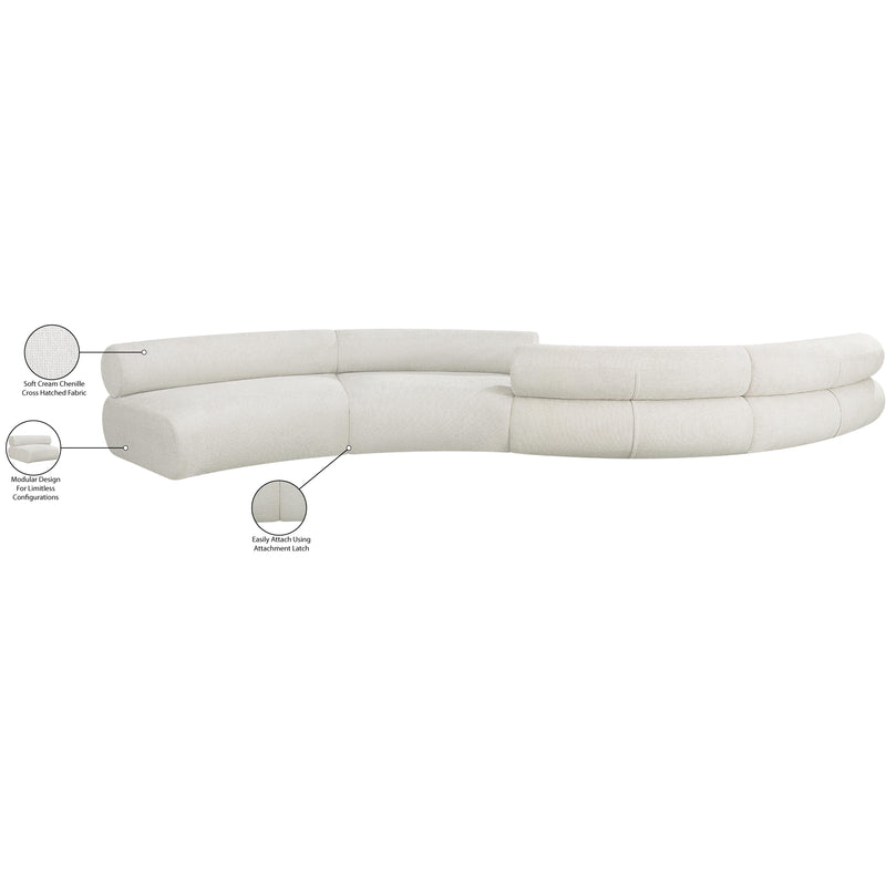 Meridian Bale Cream Chenille Fabric Modular Sofa IMAGE 10