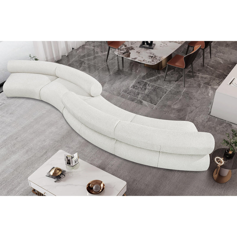 Meridian Bale Cream Chenille Fabric Modular Sofa IMAGE 2