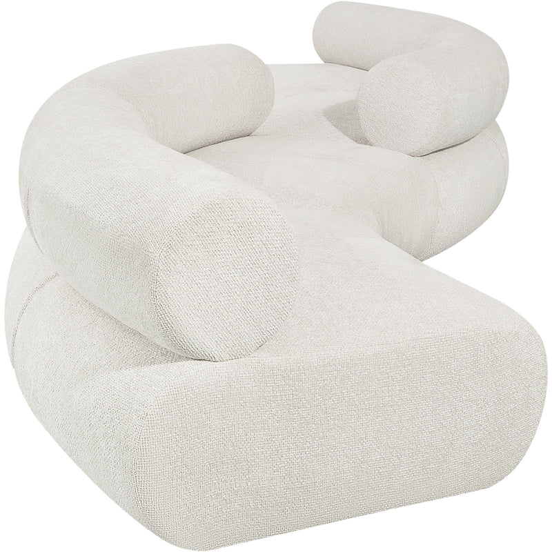 Meridian Bale Cream Chenille Fabric Modular Sofa IMAGE 5