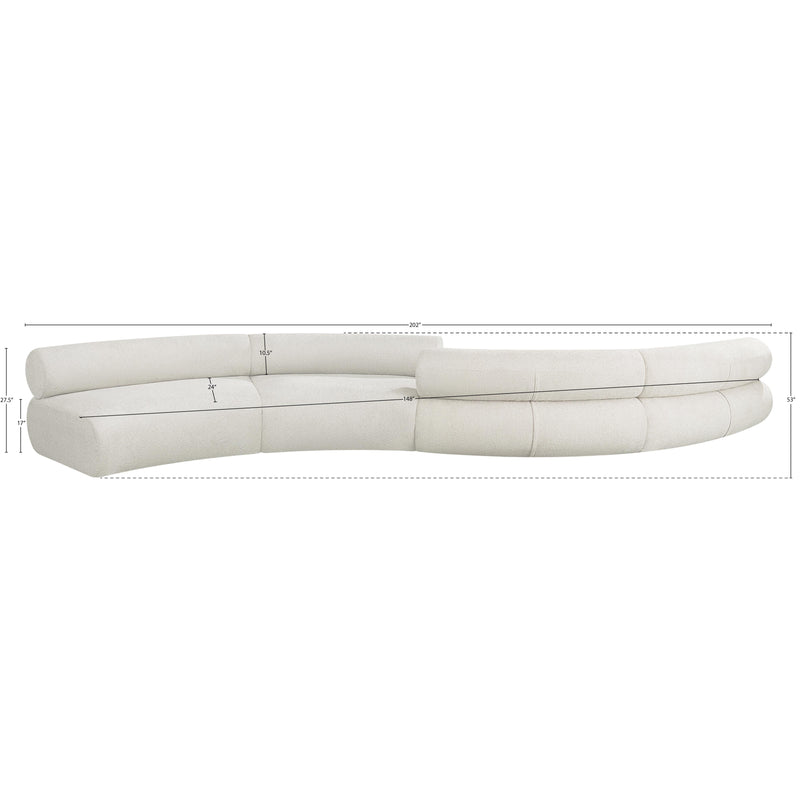 Meridian Bale Cream Chenille Fabric Modular Sofa IMAGE 9