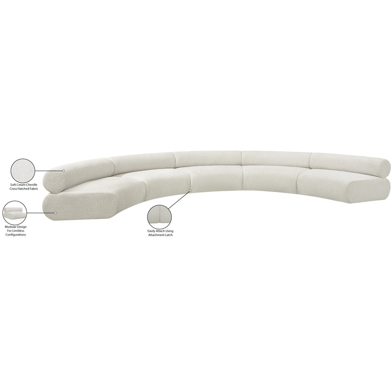 Meridian Bale Cream Chenille Fabric Modular Sofa IMAGE 12