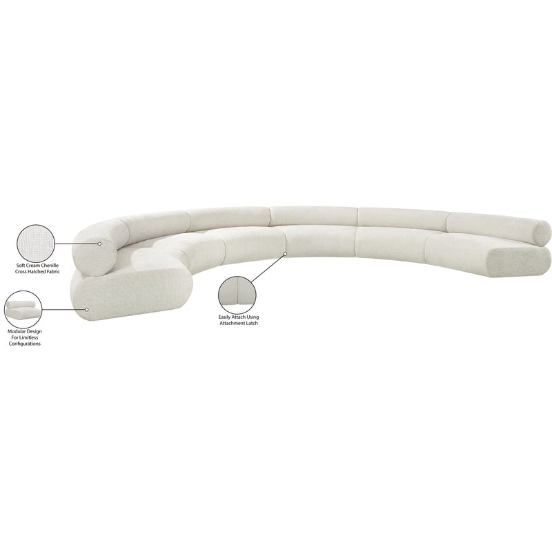 Meridian Bale Cream Chenille Fabric Modular Sofa IMAGE 12
