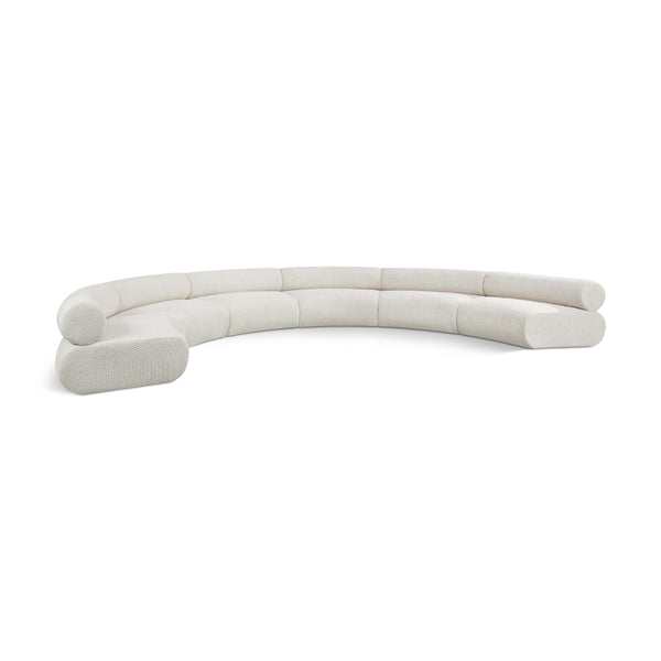 Meridian Bale Cream Chenille Fabric Modular Sofa IMAGE 1