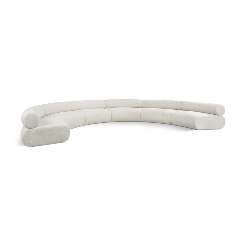 Meridian Bale Cream Chenille Fabric Modular Sofa IMAGE 1