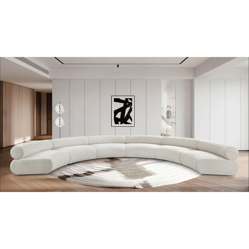 Meridian Bale Cream Chenille Fabric Modular Sofa IMAGE 2