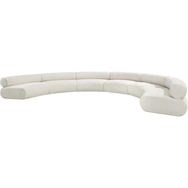 Meridian Bale Cream Chenille Fabric Modular Sofa IMAGE 4