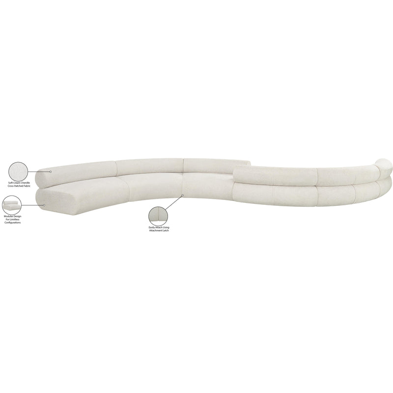 Meridian Bale Cream Chenille Fabric Modular Sofa IMAGE 12