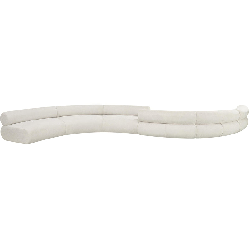 Meridian Bale Cream Chenille Fabric Modular Sofa IMAGE 4