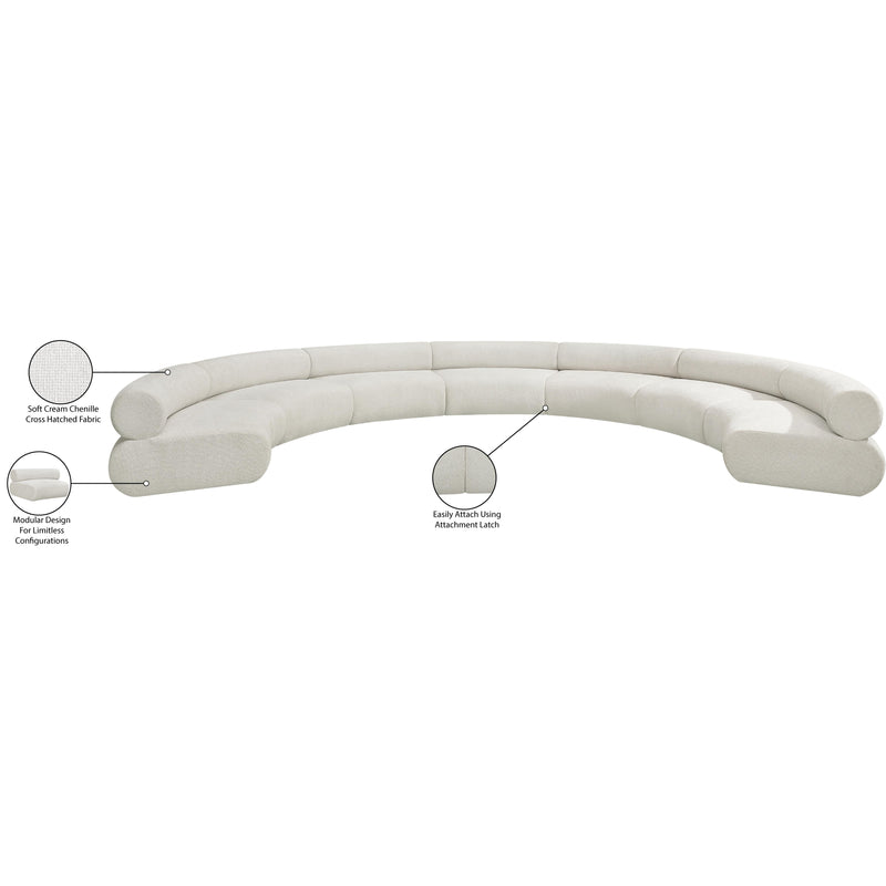Meridian Bale Cream Chenille Fabric Modular Sofa IMAGE 12