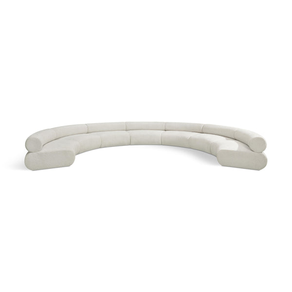 Meridian Bale Cream Chenille Fabric Modular Sofa IMAGE 1
