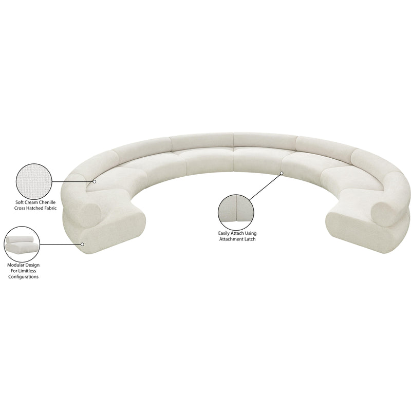 Meridian Bale Cream Chenille Fabric Modular Sofa IMAGE 13