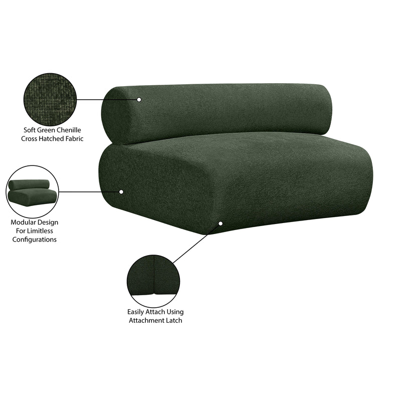 Meridian Bale Green Chenille Fabric Modular Chair IMAGE 3