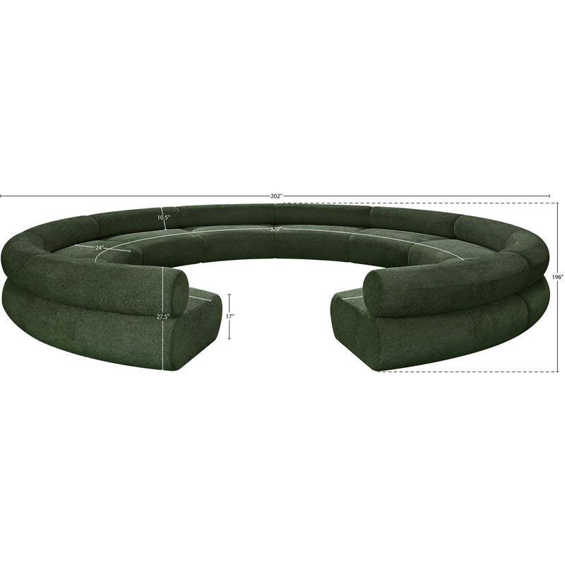 Meridian Bale Green Chenille Fabric Modular Sofa IMAGE 12