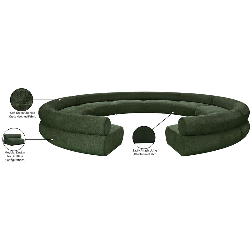 Meridian Bale Green Chenille Fabric Modular Sofa IMAGE 13