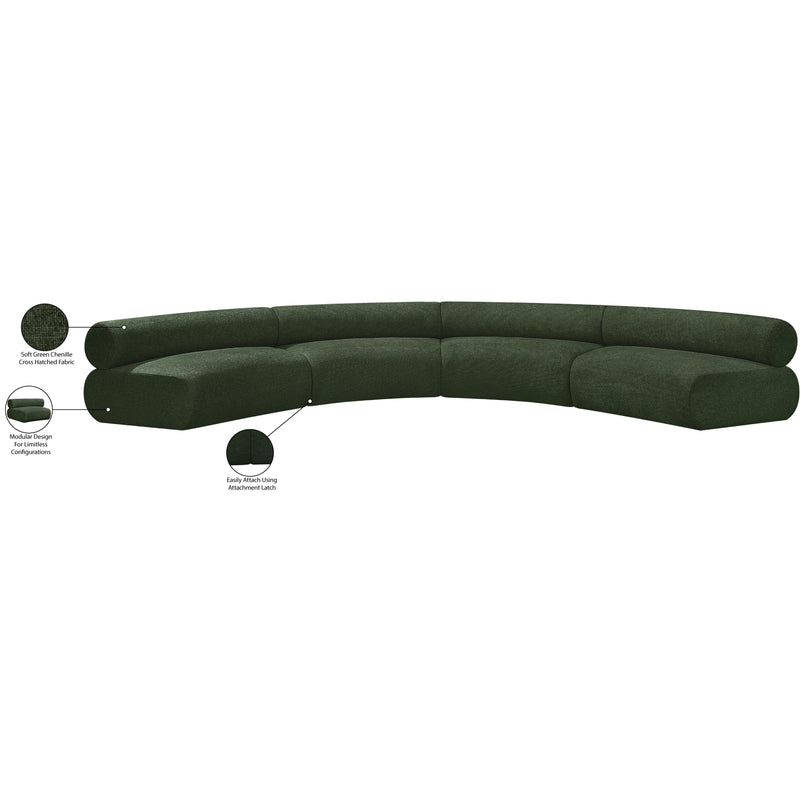 Meridian Bale Green Chenille Fabric Modular Sofa IMAGE 12