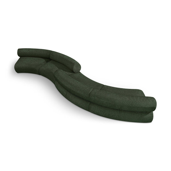 Meridian Bale Green Chenille Fabric Modular Sofa IMAGE 1